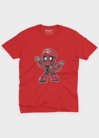 Червона демісезонна футболка для хлопчика з принтом антигероя - дедпул (ts001-1-sre-006-015-004-b) Modno