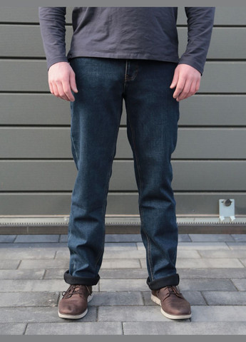 Джинси чоловічі сині утеплені на флісі прямі FRANCO BENUSSI Пряма (307364927)