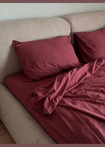 Постільна білизна Антиалергенна Євро 200х220 наволочка 70х70 2шт Бордовий (П4К-al-sikel-var-015-01) No Brand (348094932)