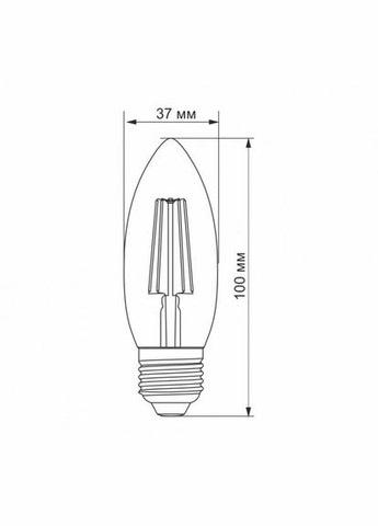 Лампа Filament C37F 4 Вт E27 4100 K Прозора (23681) Videx (284106875)