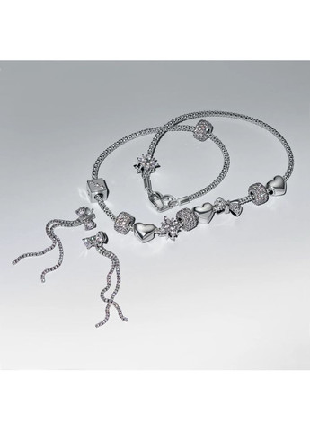 Срібні Сережки кульчики Пандора "Бант з паве" 293544C01 Kabluchka (355346909)