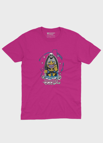 Розовая демисезонная футболка для мальчика с принтом супезлоды - танос (ts001-1-fuxj-006-019-005-b) Modno