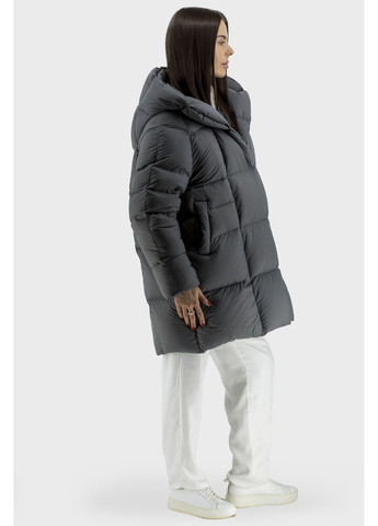 Серый зимний Пуховик No Brand