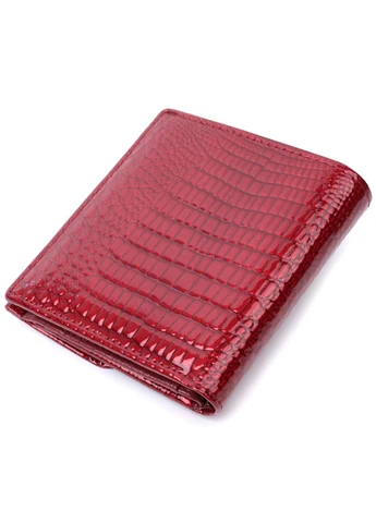 Фактурний жіночий гаманець із натуральної шкіри 22705 Червоний st leather (298570715)