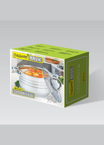 Каструля нержавійка з кришкою 20 см, 3.9 л (MR-3513-20) Maestro (334713043)