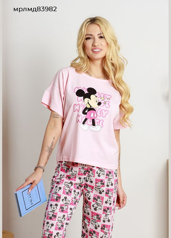 Прозрачный женский комплект брюки и футболка Marilynmod