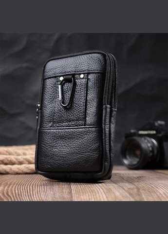 Сумка на пояс на ремінь чоловіча з натуральної шкіри Чорний 35211 Vintage (333299979)