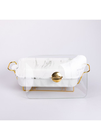 Настольная мармитница 2 литра прямоугольный фарфоровая 40х22.5х15.5 см на подставке Lugi HP1030 Yiwu (327874652)