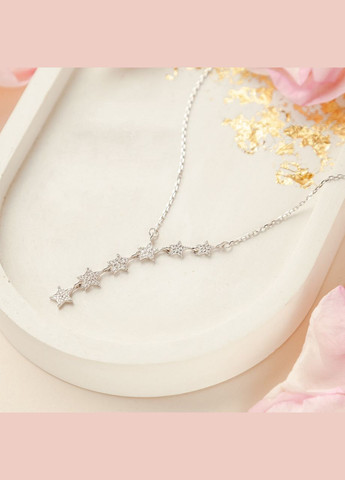 Кольє срібне Сузір'я на тонкому ланцюжку з яскравими білими фіанітами Каштан (342334990)