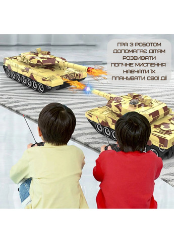 Робот танк трансформер на радиоуправлении с аккумулятором 2 в 1 игрушка со светом и звуком Combuy (370603652)