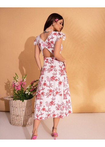 Білий повсякденний сукні 14702 білий/бордовий ISSA PLUS