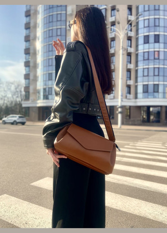 Сумка багет каркасная широкий ремень кожаная средняя белая 1757 9181 ARTiS Bags Сумка (328082990)