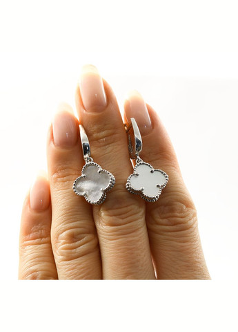 Серьги конюшина С Перламутром 9399 Maxi Silver (337133638)