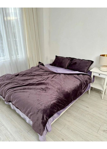 Постільна білизна плюшева сімейна Home 20831 160х215х2 см бузкова з лавандовим DUSHKA (336327636)