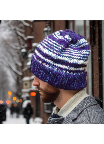 Стильная шапка для мужчин "Синий Микс", ручная работа от, 50-58 см PRIGRIZ (369165132)