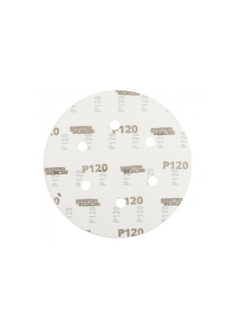 Шліфувальний круг на липучці Р120 для ексцентрикових шліфмашин 225 мм (5 шт.) Mastertool (332207493)