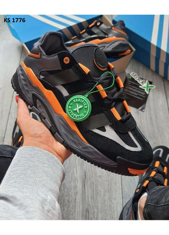 КРОССОВКИ ЖЕНСКИЕ ADIDAS NITEBALL BLACK ORANGE АДИДАС НАЙТБОЛ No Brand чёрные демисезоны (369392359)