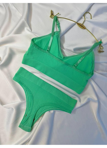 Зелений демісезонний комплект жіночої спідньої білизни м’ятний без кісточок / базовий комплект жіночої білизни м’ятного кольору No Brand