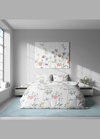 Постільна білизна " ", Поплін, Зелений з Білим, Півторопальний, L-2043 Lelit (308071780)