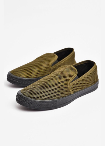Темно-зеленые слипоны мужские темно-зеленого цвета Let's Shop