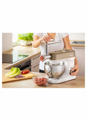 Кухонна машина 1200Вт, чаша-метал, корпус-пластик, насадок-19, коричнево-білий Sencor (342113952)