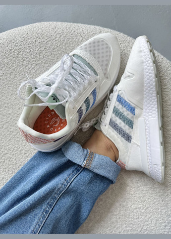 Белые демисезонные кроссовки мужские и женские adidas zx 500 rm white | адидас zx 500 белые No Brand