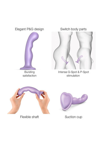 Насадка для страпона Dildo Plug P&G Lilas Metallic XXL Strap-On-Me (303892657)