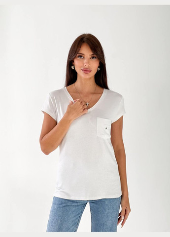 Жіноча футболка з блискітками та кишенею Fashion - (334016622)