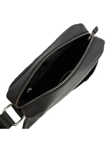 Мужская сумка из натуральной кожи на молнии, черная El.Club 813510 (370286716)