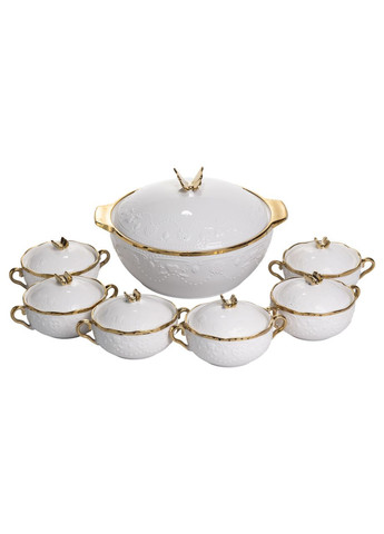 Суповий сервіз на 6 осіб супниця 3 (л) з бульйонницями 300 (мл) тарілки для супу SPW-16 Yiwu (369142668)