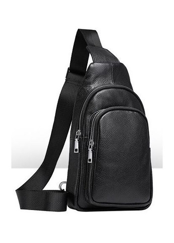 Рюкзак чоловічий шкіряний сумка через плече слінг 20242 Чорна Vintage (301871556)