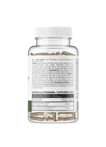 Натуральна добавка Vege White Mulberry, 60 вегакапсул Ostrovit (333997374)