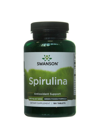 Спіруліна, Spirulina,, 500 мг, 180 таблеток Swanson (366733746)