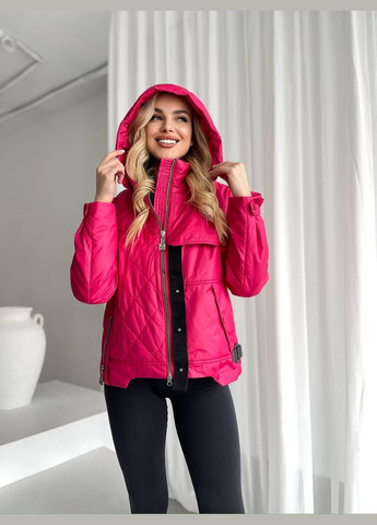 Розовая женская теплая куртка цвет малина р.xxl 450292 New Trend