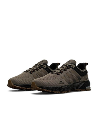 Коричневые демисезонные кроссовки мужские, вьетнам adidas Marathon Sand Black