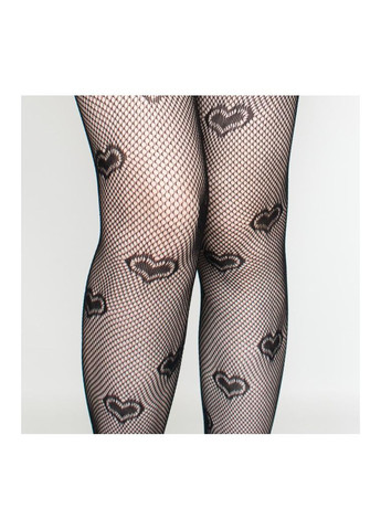 Черные колготки с узором сердца в сетку лолита стиль прочные с принтом эластичные fairycore аниме эстетика ажурные винтажные No Brand (337715911)