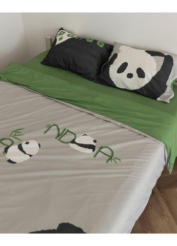 Постільна білизна Панда, вельвет Полуторний розмір, наволочки 50/70 No Brand (364219661)