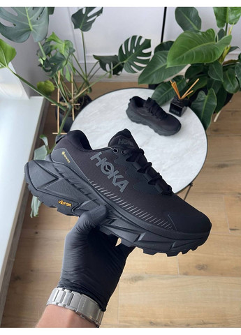 Чорні Осінні кросівки чоловічі hoka skyline-float x gore-tex black | хока скайлайн-флоат чорні No Brand