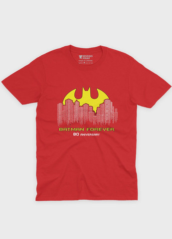 Красная демисезонная футболка для девочки с принтом супергероя - бэтмен (ts001-1-sre-006-003-036-g) Modno