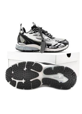 Цветные всесезонные кроссовки off-white be right back grey black No Brand