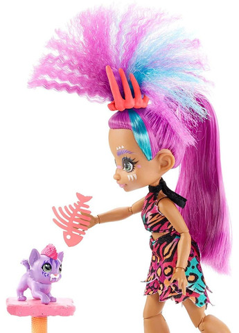 Пещерный Клуб Кукла Рорелай и котенок Феррелл Cave Club Roaralai GNL95 Mattel (372012126)