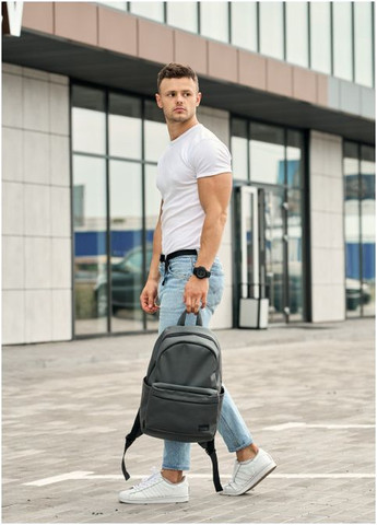 Рюкзак мужской из экокожи Zard LST графитовый Sambag (301871906)