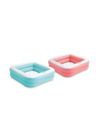 Дитячий квадратний надувний басейн з м'яким дном Intex 85x85x23 см в асортименті - No Brand 57100NP (371925059)