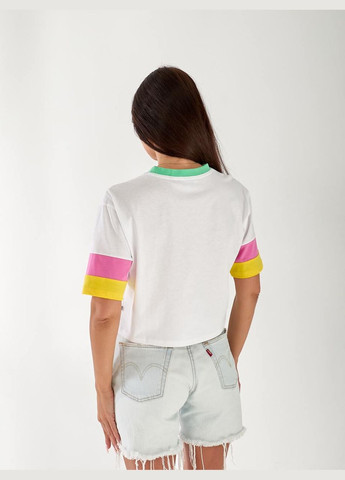 Женская яркая футболка с надписью белого цвета 33300 Fashion - (333935343)