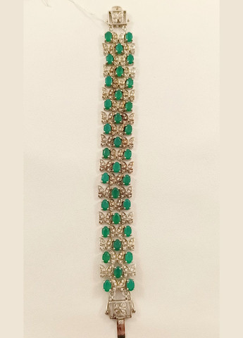 Браслет серебряный с зеленым агатом "Бабочки" В-214 Shatlen Браслет (342116257)