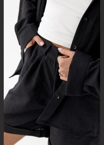 Женский костюм хлопковый с рубашкой и шортами 9341 Lurex (280909999)