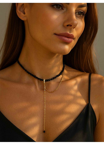 Черное колье со съемным галстуком 5469 LeBijou (368559266)