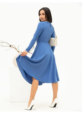 Темно-блакитна сукня 13692 темно-блакитна ISSA PLUS однотонна