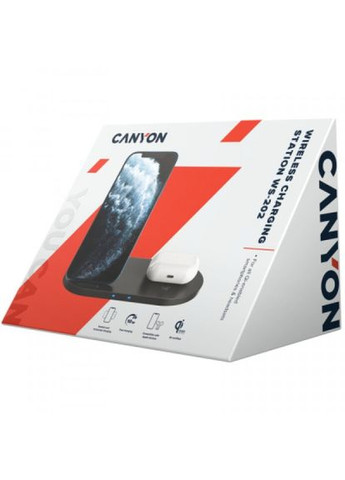 Зарядний пристрій Canyon 2in1 wireless 10w/7.5w/5w type-c 1.2 m (268146957)