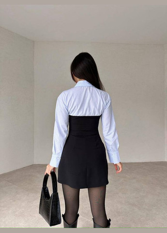 Черное кэжуал женское платье костюмка No Brand